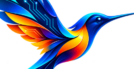 futuristic glossy hummingbird logo (1)